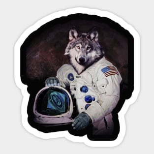 Wolfy Goes to Mars Sticker